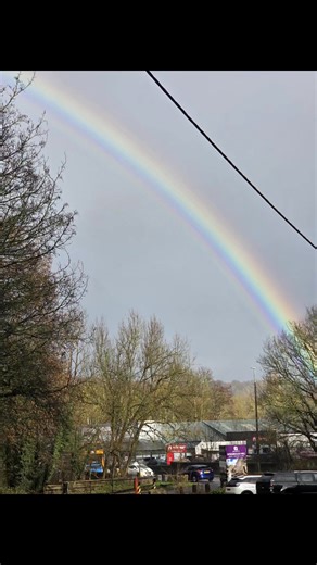 Wherever I go daisy always sends a rainbow just to remind me shes sending signs.... she sent the brightest one today 🩷🌈 #rainbow #overtherainbow #brightandbeautiful | Jane Young