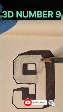 How To Draw a 3D Number 9!! #shorts #ytshorts #3ddrawing #art #ocean art14