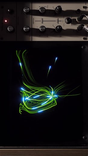 Alberto Novello on Instagram: "Found some time to add controls and extend my basic #particle system on the #oscilloscope. #lightart #touchdesigner #audiovisual made with @c74connect"