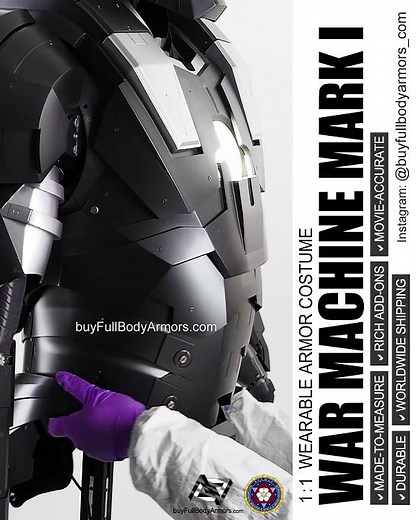 New War Machine Mark 1 Armor Costume Suit Wasit Movement