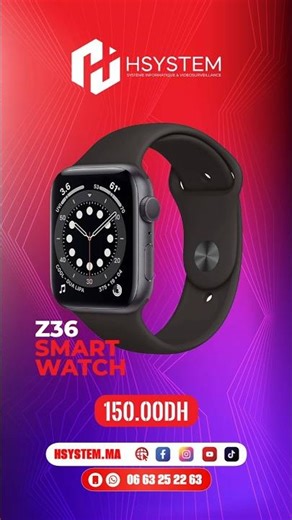 ✨Z36 Smart Watch – Montre Connectée Intelligente✨ #maroc #المغرب #tech #smartgadgets #smartwatch