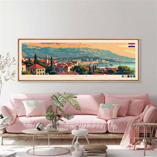 Split Croatia Art Print: Panoramic Cityscape, Travel Wall Decor - Etsy