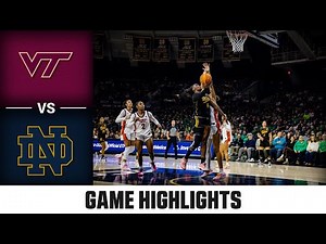 Virginia Tech vs. Notre Dame Game Highlights | 2025-26 ACC Women's Basketball