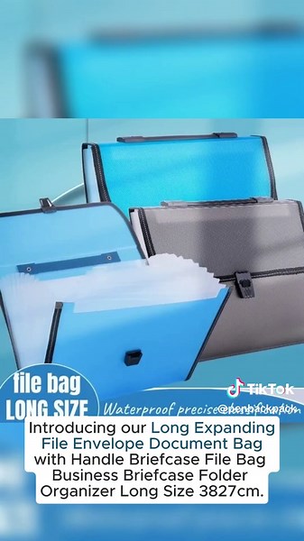 Long Expanding File Envelope Document Bag with Handle Briefcase File Bag Business Briefcase Folder Organizer Long Size 38*27CM😎😎😎 #long #file #expanding #document #briefcase #folder #fyppp