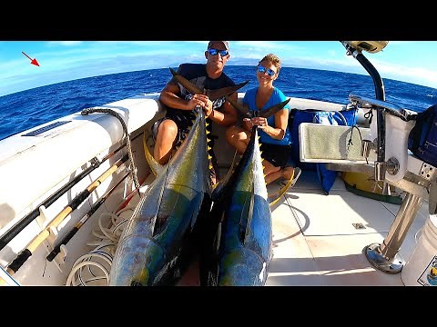 FOUR AHI!! Tuna Fishing in Hawaii | Catch and Cook Ahi Poke