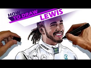 Lewis Hamilton, F1 driver for the Mercedes Team - How to draw