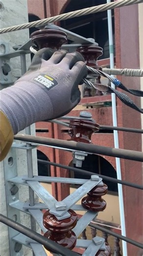 How Linemen Install Preformed Armor Rods on Porcelain Insulators! #Lineman #PowerLines #UtilityWork