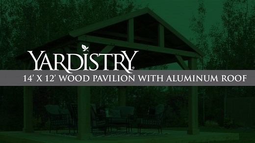 14x12 Wood Pavilion With Aluminum Roof