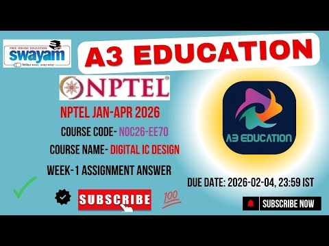 NPTEL Digital IC Design Week 1 Assignment Answers | noc26-ee70 | IIT Madras