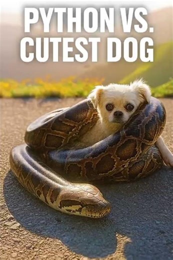 Saved Seconds Before Doom: White Dog 🐕 vs Giant Python 😱 #dogrescue #pythonattack