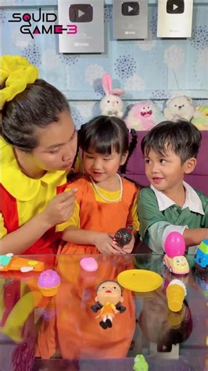 Cute Baby Squid Game Doll Pranks on Mom Hide Candy! 👀🍭#shorts #viral