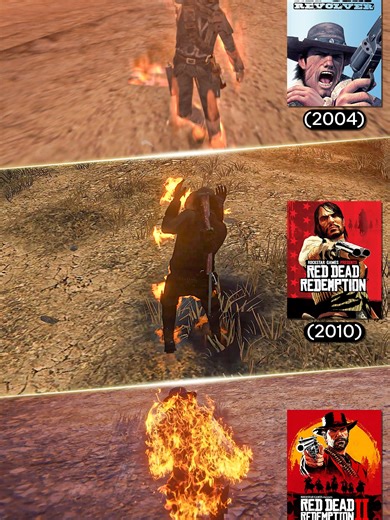 Fire damage in Red Dead changed a LOT 🔥 This short compares burning and fire effects in Red Dead Revolver, Red Dead Redemption, and Red Dead Redemption 2, showing how Rockstar evolved fire damage from simple effects to brutal realism. Which one felt the most intense? 👇 #RedDeadRedemption #RDR2 #RockstarGames #GamingShorts #GameComparison #Shorts #RedDeadRevolver #GamingShorts #RedHarlow #JohnMarston