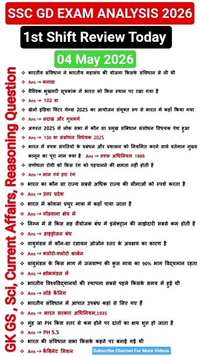 SSC GD 04 May 2026 Exam Analysis | SSC GD Exam Review Today | Ssc GD today Paper Analysis 2026
