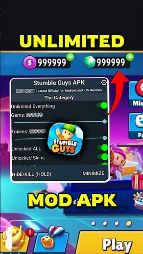 Stumble Guys Mod MOD MENU Latest Version 2026 - Unlock All Skins & Emotes Abilities
