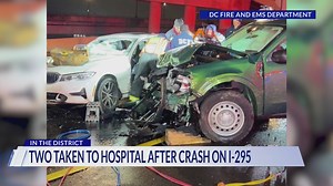 Two taken to hospital after crash on I-295 in DC