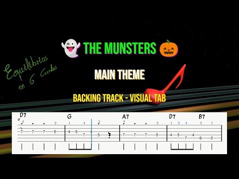 The Munsters Backing Track - | Guitar Visual Tab Muted & Full Screen Visual Tab