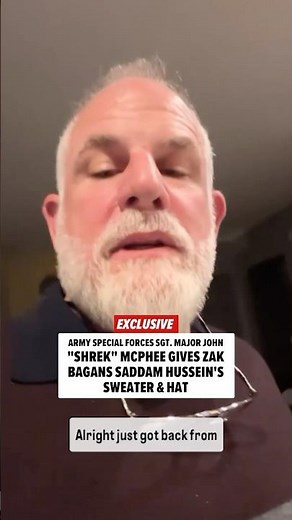 Sgt. Major John McPhee wore Saddam Hussein's sweater one last time before giving it to Zak Bagans.