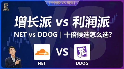 NET vs DDOG：增长派 vs 利润派，谁更像十倍候选？（云安全/可观测性）Cloudflare vs Datadog | A01