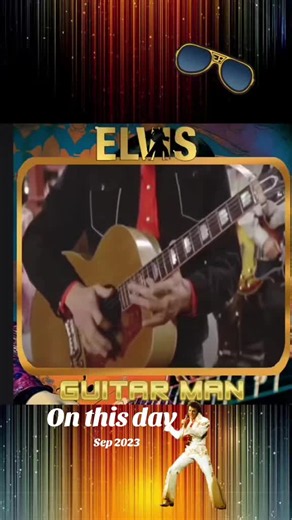 A Repost from 2023-#onthisday Elvis Presley performing the song -Guitar Man in 1968. #ElvisPresley #Elvis #TCB #GuitarMan
