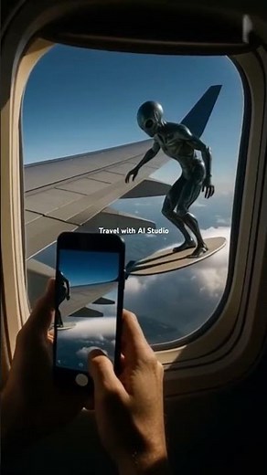 Alien Caught Surfing at 30,000 Feet! 👽✈️🌌 #shorts #shortvideo #viral #viralvideo #ai