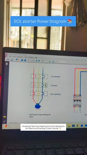 DOL Starter Power Diagram 📚 #techatul #electricalengineering #electricianlife⚡️ #engineeringwithatul #electricalengineeringstudent #electrical #electrical_engineering #reels #engineers #electricalwork #electrical_engineering #electricalwiring #dol #dolstarter | Tech Atul