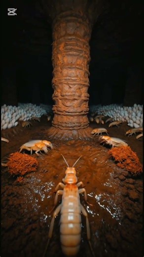Inside the Termite Worker: AI Macro Footage of Underground Tunnels