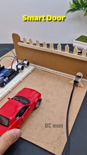 #74 Smart Door With Ultrasonic Sensor With Arduino ! ｜ #dcmotor #arduino #Ultrasonic #techexperiments #reels #fyp | Adventurous Closet