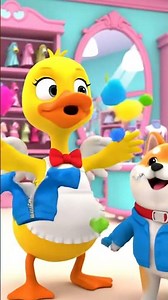 TeTe’s Fashion Day! Cute Duck Tries on Pink Dresses & Dances with Shiba | Fun 3D Animation #cartoon