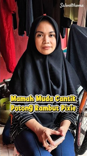 MAMAH MUDA CANTIK POTONG RAMBUT PIXIE DI RUMAH ( Pixie Haircut at Home ) #potongrambut #bondol