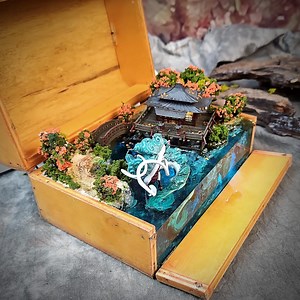 Haku Dragon Resin Diorama – Handmade Japanese Scene With Spirit Beast & LED Light - Etsy