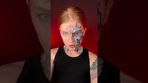 T-800 Terminator brought to life with cosplay makeup art