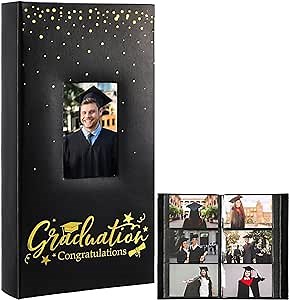 300 Pockets 2026 Graduation Photo Album 13 x 6 in Leatherette Cover Class of 2026 Graduation Photo Album Book for 4" x 6" Picture Memory Scrapbook for High School Graduate Student College Party Gift