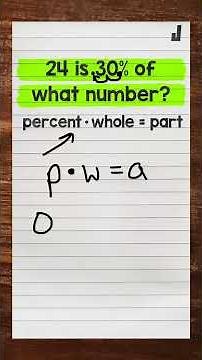 Solving Percent Problems Using the Percent Equation (Finding the Whole)