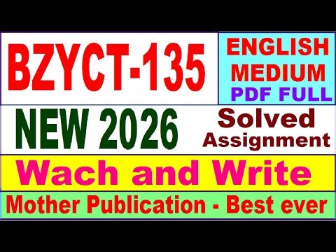BZYCT 135 solved assignment 2026 in English || bzyct 135 solved assignment 2026 || ignou bzyct135