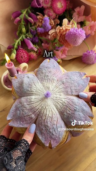 Making bread whimsical 🌸🍞✨ #flowerdough #breadart #sourdoughart #whimsybaking