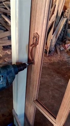 installing wooden cupboard handles #shortvideo