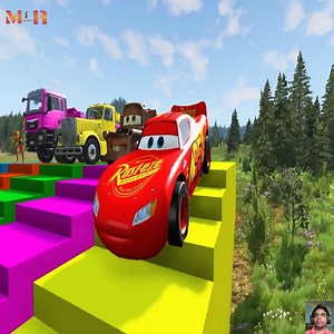Double Flatbed Trailer Truck vs Speedbumps Train vs Cars Tractor Beamng.Drive #1310 . . #GamingMir #Gaming #Beamng #BeamngDrive #game #gameplay #gamers #Mir0007 | Gaming Mir