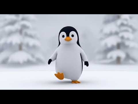 Snowy Silent Penguin Steps ❄️🐧 | Calm Winter Lullaby Song for Kids