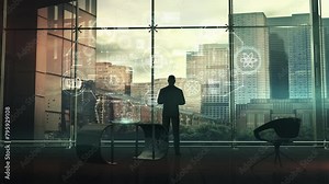 Diagram of artificial intelligence tasks on the holographic panel.