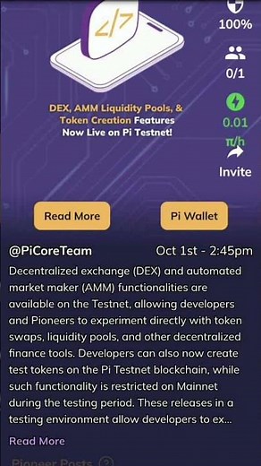 DEX, AMM Liquidity Pools, & Token Creation Features Now Live on Pi Testnet