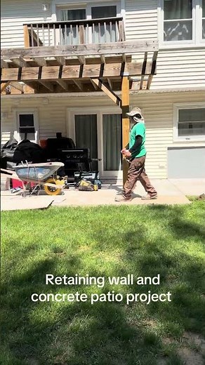 Retaining wall and concrete patio project