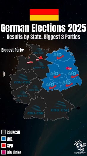 Global Geography | 🇩🇪 German Elections 2025 - Top 3 Biggest Parties by State 👇 Which Party do You Support? #germany #deutschland #wahlen #bundeswehr #krieg... | Instagram