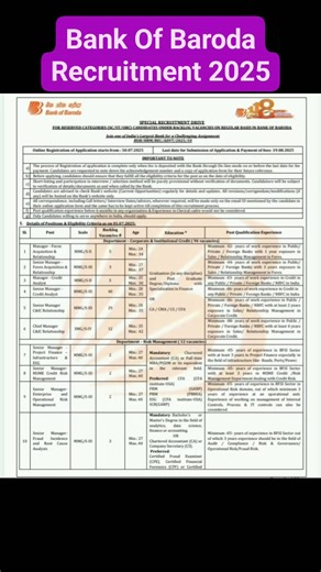 310K views · 2.8K reactions | Bank Of Baroda Manager Recruitment 2025 #manager | Government Jobs | Facebook