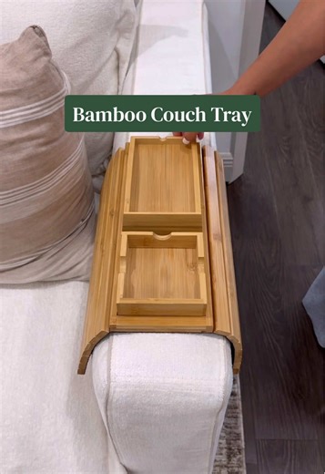 Always keep your remote and snacks within reach 🤌 Shop this foldable bamboo tray at the link in bio. #amazonfinds #amazonhome #homehacks 🎥: @Grisel Fleites