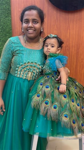 FOR ORDERS - 9940418260 Customized Peacock themed Birthday Outfit 🥰♥️#peacock #dress #themeoutfit