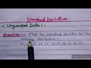 Standard Deviation for Ungrouped Data
