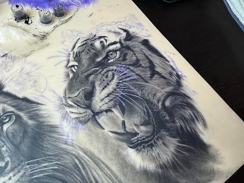 How to tattoo realistic animal - tiger ?