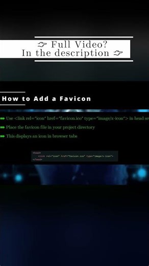🏛️ HTML 🏛️ How to Add a Favicon 🏛️ #shorts #KGRDevShorts