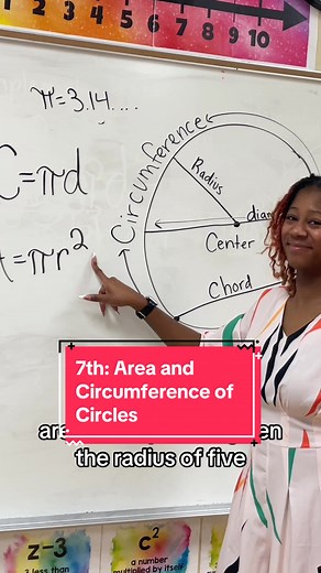Area and Circumference of Circles with Ms. Moore #circles #area #circumference #mathematics #math #fyp