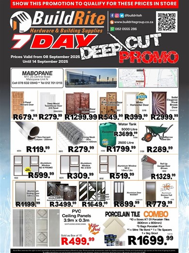 BuildRite Mabopane 7 Day Deep Cut Sale